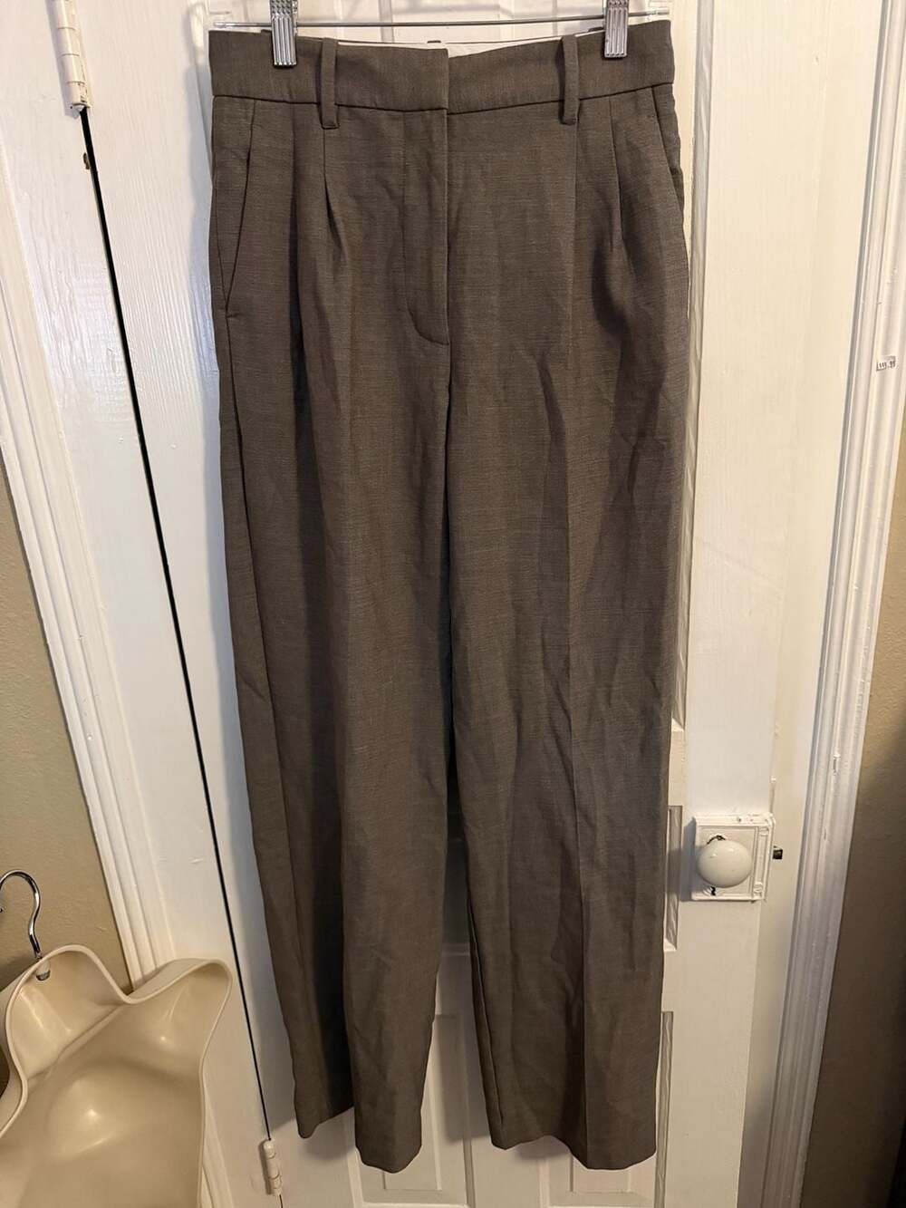 Wilfred Aritzia The Effortless Pants Size 4 Taupe Pleated Trousers